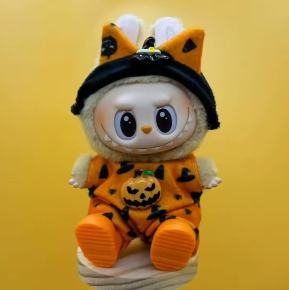 Halloween Witch Hat & Pumpkin Clothing Outfit For Labubu, Doll Is Not Included